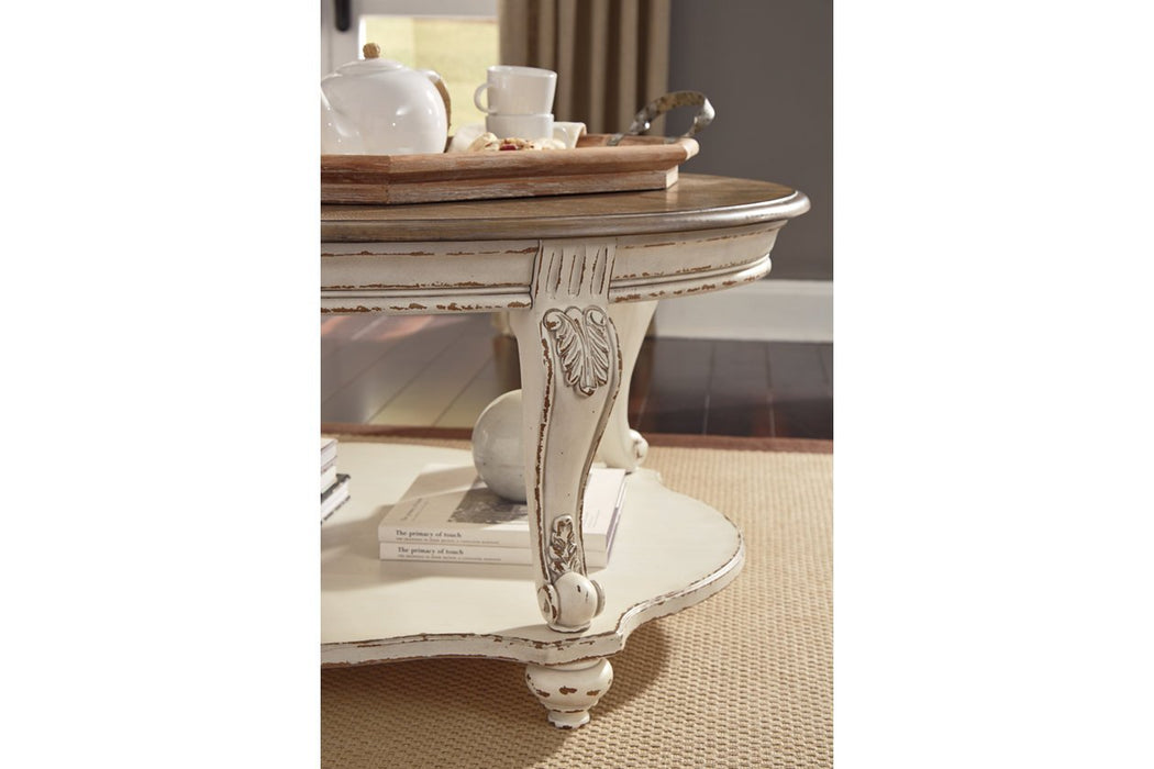 Realyn White/Brown Coffee Table - T743-0 - Gate Furniture