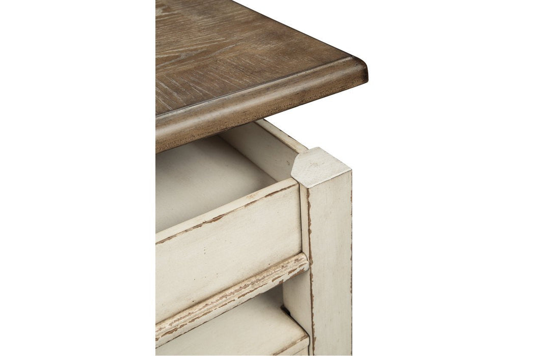 Realyn White/Brown Coffee Table with Lift Top - T523-9 - Gate Furniture
