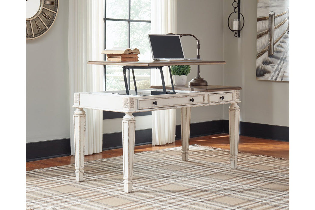 Realyn White/Brown Home Office Lift Top Desk - H743-134 - Gate Furniture