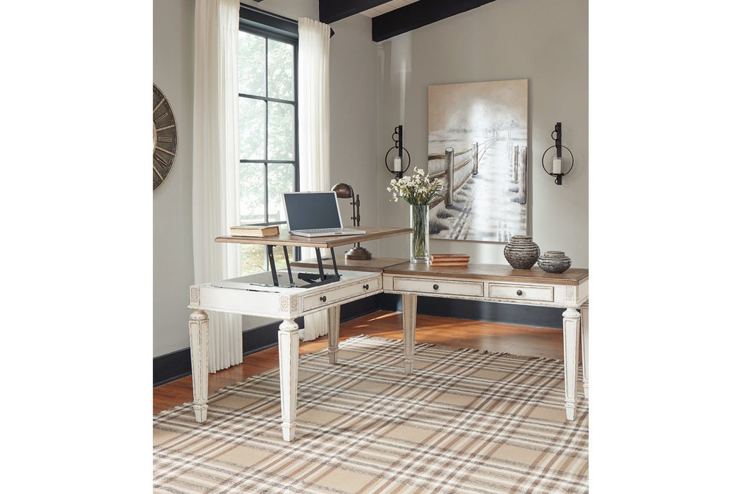 Realyn White/Brown Home Office Lift Top Desk - H743-134 - Gate Furniture