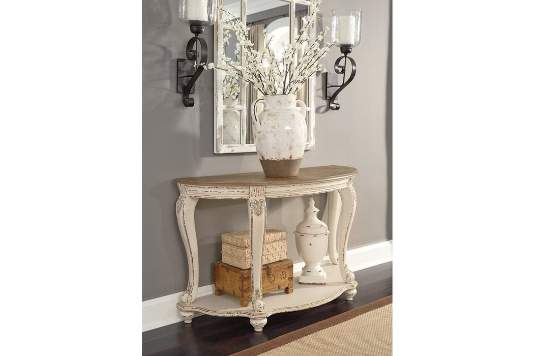 Realyn White/Brown Sofa Table - T743-4 - Gate Furniture