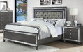 Refino Gray LED Queen Panel Bed - Gate Furniture
