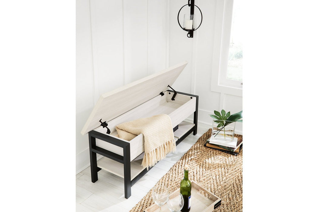 Rhyson White Storage Bench - A3000312 - Gate Furniture