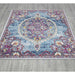Rixos Collection Distressed Medallion Design Vintage Area Rugs - Turquoise - 5'X7' - RIX3262-5X7 - Gate Furniture
