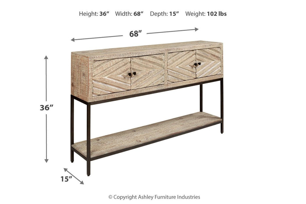 Roanley Distressed White Sofa/Console Table - A4000262 - Gate Furniture