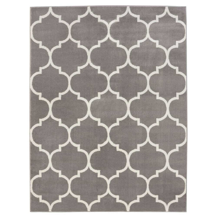 Royal Collection Contemporary Moroccan Trellis Design Area Rugs - Gray - RYL1323-5X7 - Gate Furniture