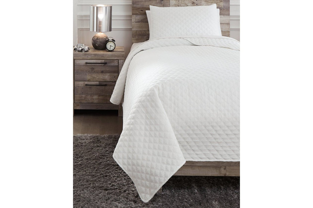 Ryter White Twin Coverlet Set - Q721001T - Gate Furniture