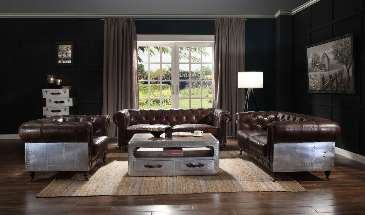 Aberdeen Brown Leather Living Room Set
