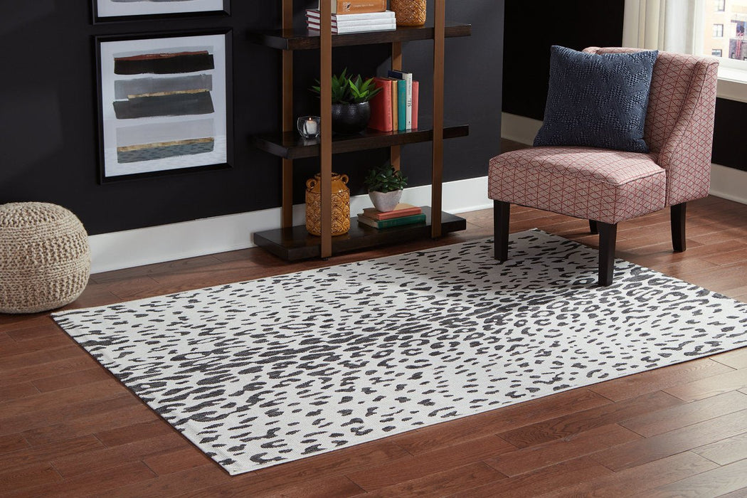 Samya Black/White/Gray Medium Rug - R405022 - Gate Furniture
