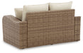 SANDY BLOOM Outdoor Loveseat with Cushion - P507-835 - In Stock Furniture
