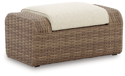 SANDY BLOOM Outdoor Ottoman with Cushion - P507-814 - In Stock Furniture