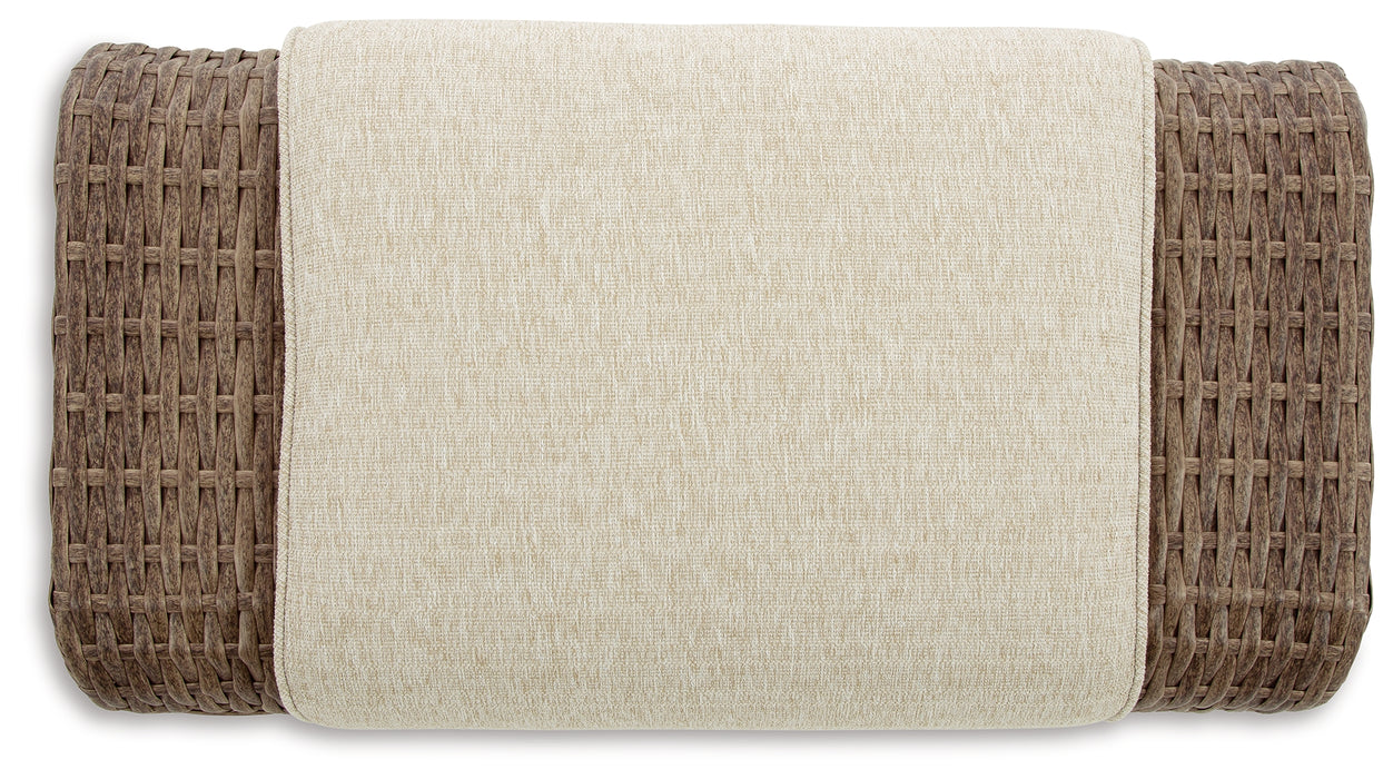 SANDY BLOOM Outdoor Ottoman with Cushion - P507-814 - In Stock Furniture