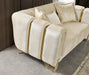 Santana Ivory Velvet Sofa & Loveseat - Gate Furniture