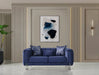 Santana Navy Velvet Sofa & Loveseat - Gate Furniture