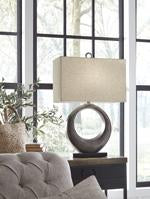 Saria Antique Silver Finish Table Lamp - L207394 - Gate Furniture