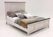 Sawyer Antique White-Brown Queen Panel Bed - Gate Furniture