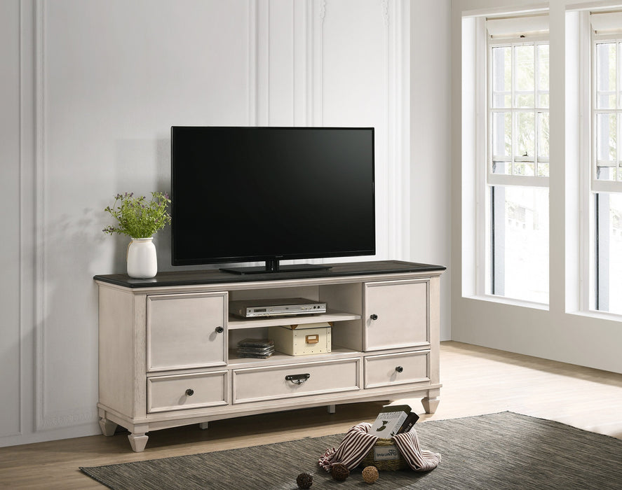 Saywer Antique 68" White/Brown TV Stand - B9100-7 - Gate Furniture