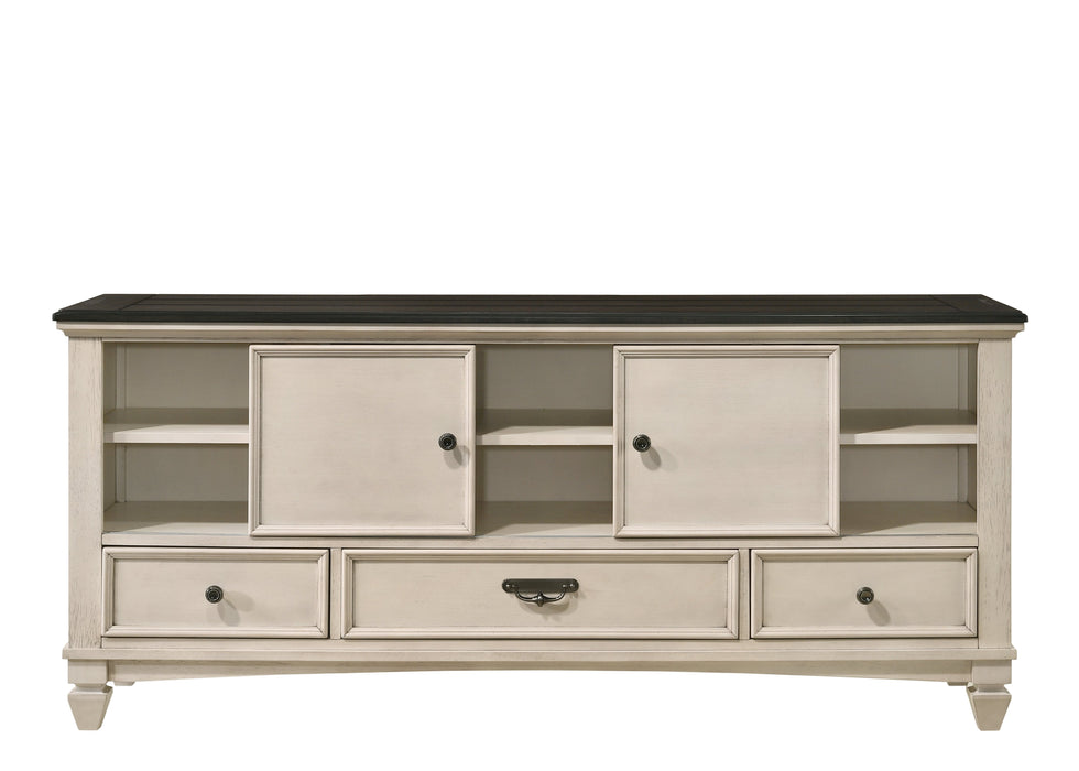 Saywer Antique 68" White/Brown TV Stand - B9100-7 - Gate Furniture