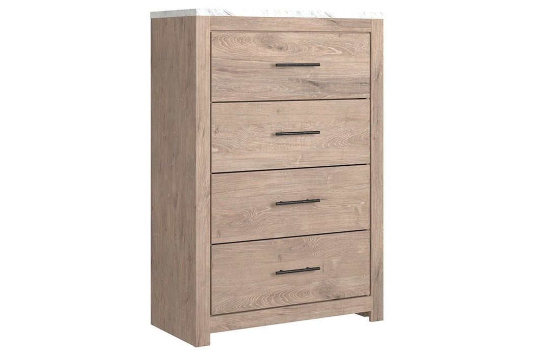 Senniberg Light Brown/White Chest of Drawers - B1191-44 - Gate Furniture