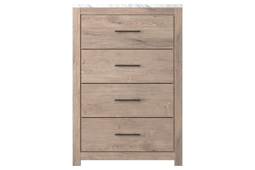 Senniberg Light Brown/White Chest of Drawers - B1191-44 - Gate Furniture