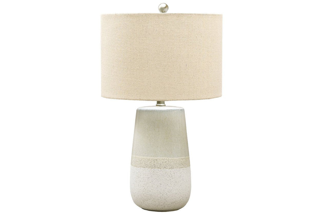 Shavon Beige/White Table Lamp - L100724 - Gate Furniture