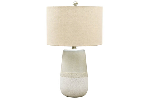 Shavon Beige/White Table Lamp - L100724 - Gate Furniture
