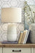 Shavon Beige/White Table Lamp - L100724 - Gate Furniture
