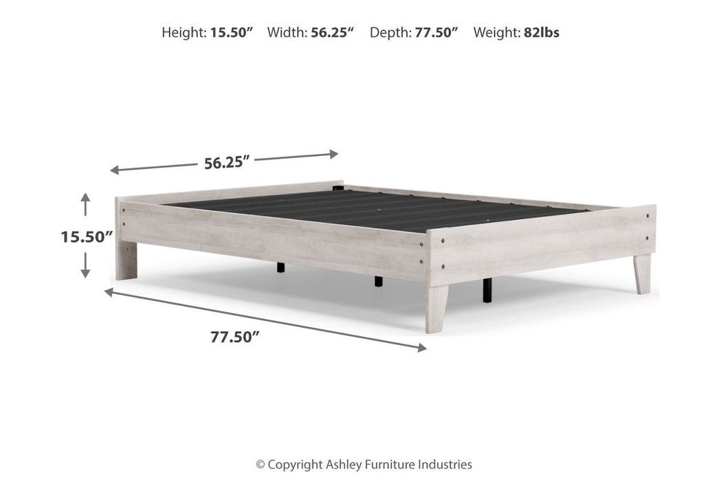 Shawburn Whitewash Full Platform Bed - EB4121-112 - Gate Furniture