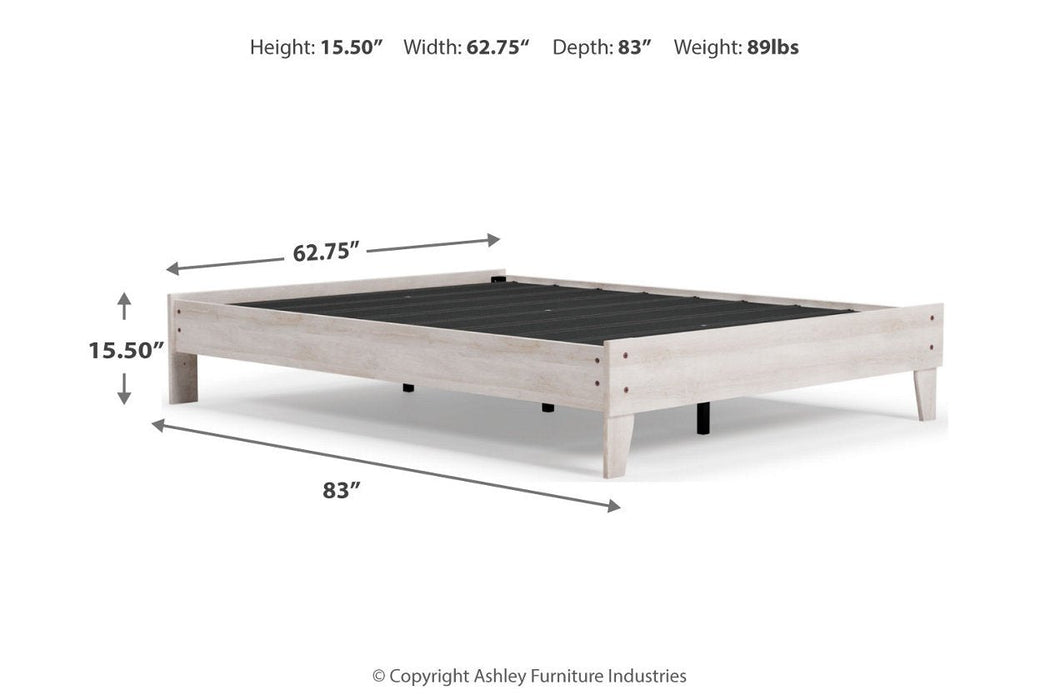Shawburn Whitewash Queen Platform Bed - EB4121-113 - Gate Furniture