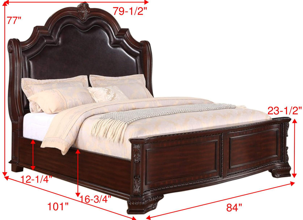 Sheffield Dark Cherry King Panel Bed - Gate Furniture