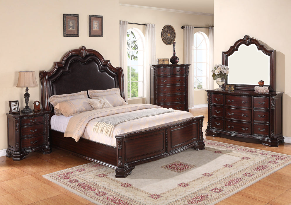 Sheffield Dark Cherry King Panel Bed - Gate Furniture