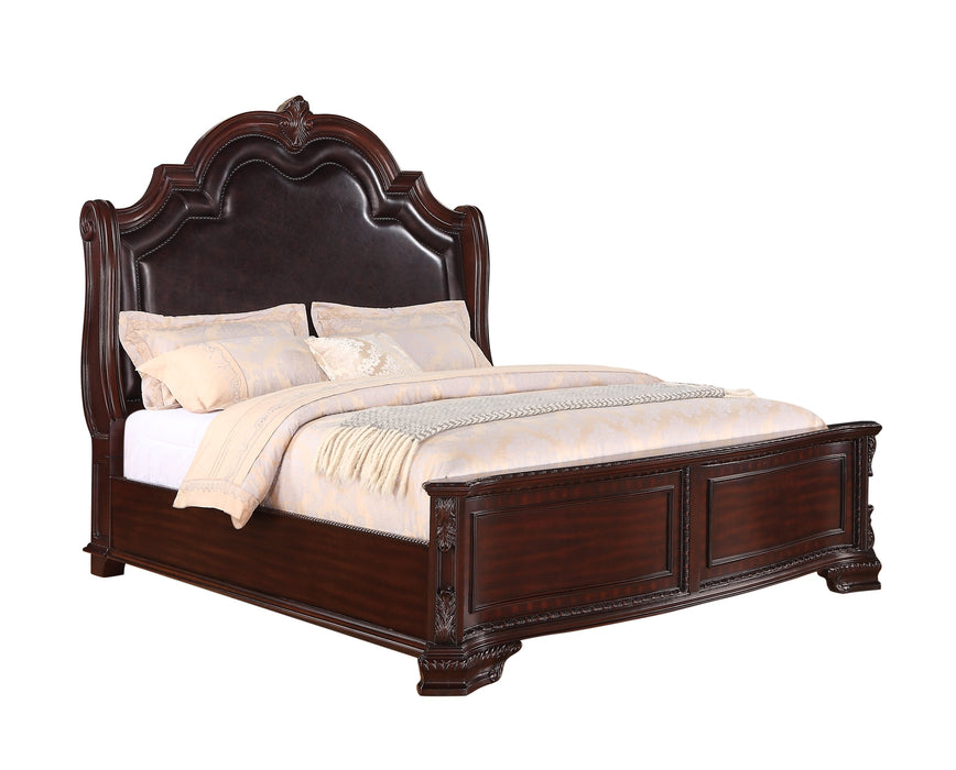Sheffield Dark Cherry Queen Panel Bed - Gate Furniture