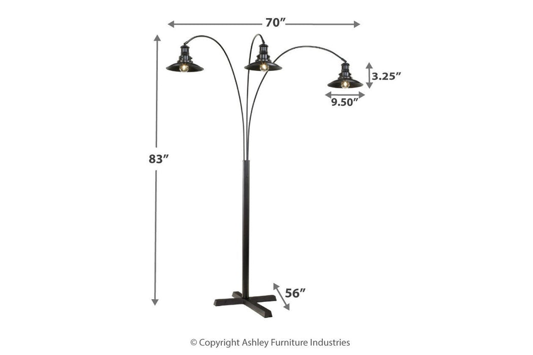 Sheriel Black Floor Lamp - L725059 - Gate Furniture