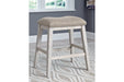Skempton White/Light Brown Counter Height Bar Stool (Set of 2) - D394-024 - Gate Furniture