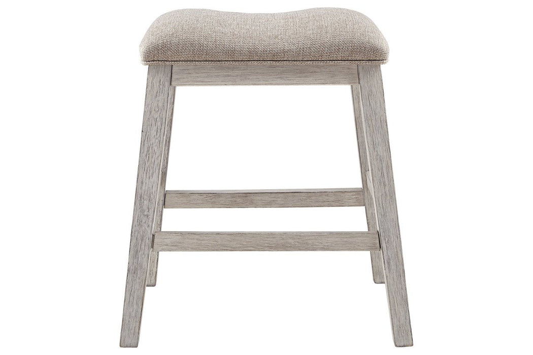Skempton White/Light Brown Counter Height Bar Stool (Set of 2) - D394-024 - Gate Furniture