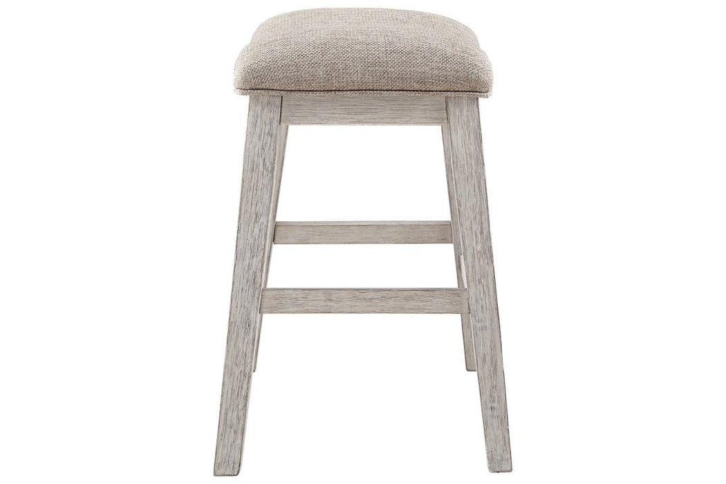 Skempton White/Light Brown Counter Height Bar Stool (Set of 2) - D394-024 - Gate Furniture