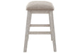 Skempton White/Light Brown Counter Height Bar Stool (Set of 2) - D394-024 - Gate Furniture