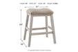 Skempton White/Light Brown Counter Height Bar Stool (Set of 2) - D394-024 - Gate Furniture