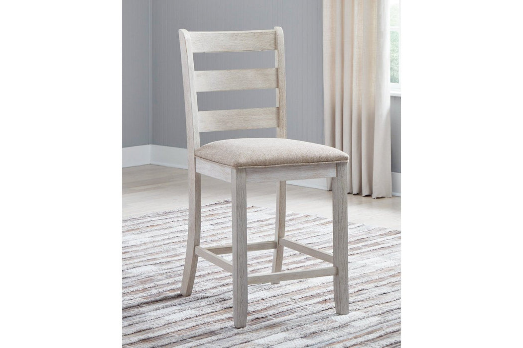 Skempton White/Light Brown Counter Height Bar Stool (Set of 2) - D394-124 - Gate Furniture