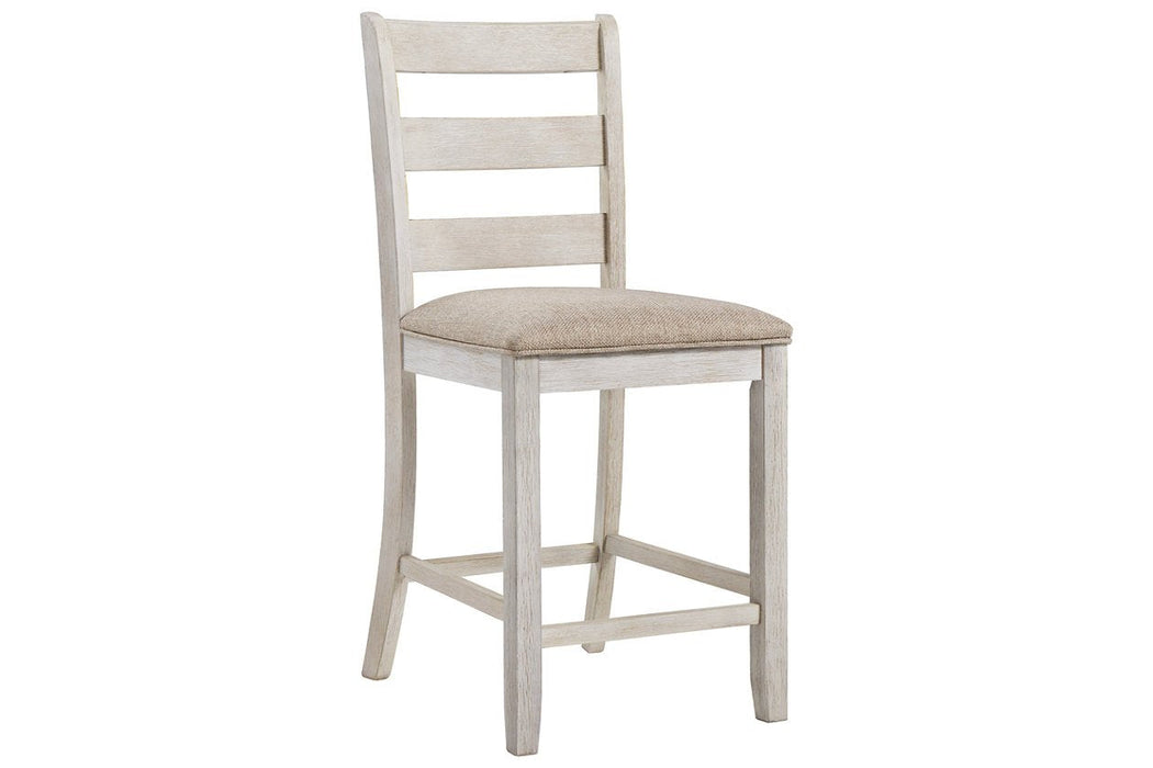 Skempton White/Light Brown Counter Height Bar Stool (Set of 2) - D394-124 - Gate Furniture