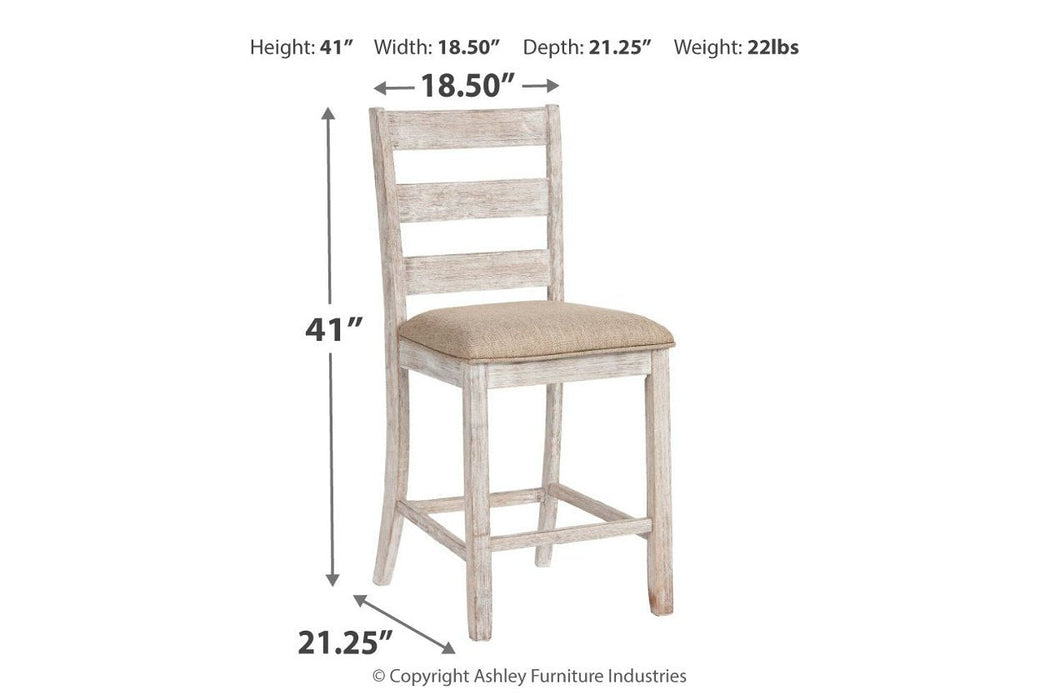Skempton White/Light Brown Counter Height Bar Stool (Set of 2) - D394-124 - Gate Furniture