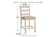 Skempton White/Light Brown Counter Height Bar Stool (Set of 2) - D394-124 - Gate Furniture