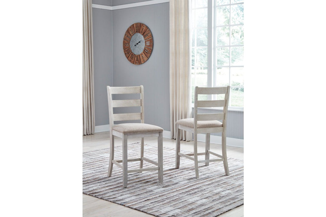 Skempton White/Light Brown Counter Height Bar Stool (Set of 2) - D394-124 - Gate Furniture