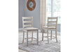 Skempton White/Light Brown Counter Height Bar Stool (Set of 2) - D394-124 - Gate Furniture