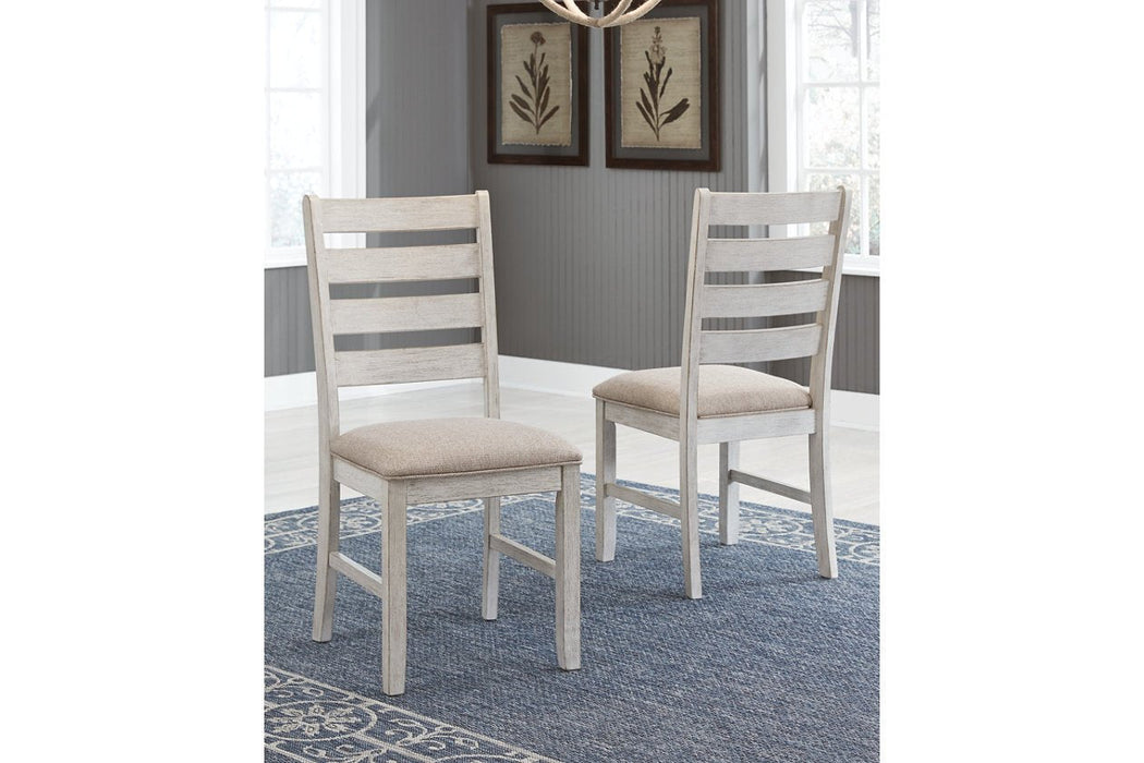 Skempton White/Light Brown Dining Chair (Set of 2) - D394-01 - Gate Furniture