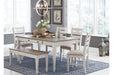 Skempton White/Light Brown Dining Table - D394-25 - Gate Furniture