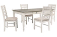 Skempton White/Light Brown Dining Table - D394-25 - Gate Furniture