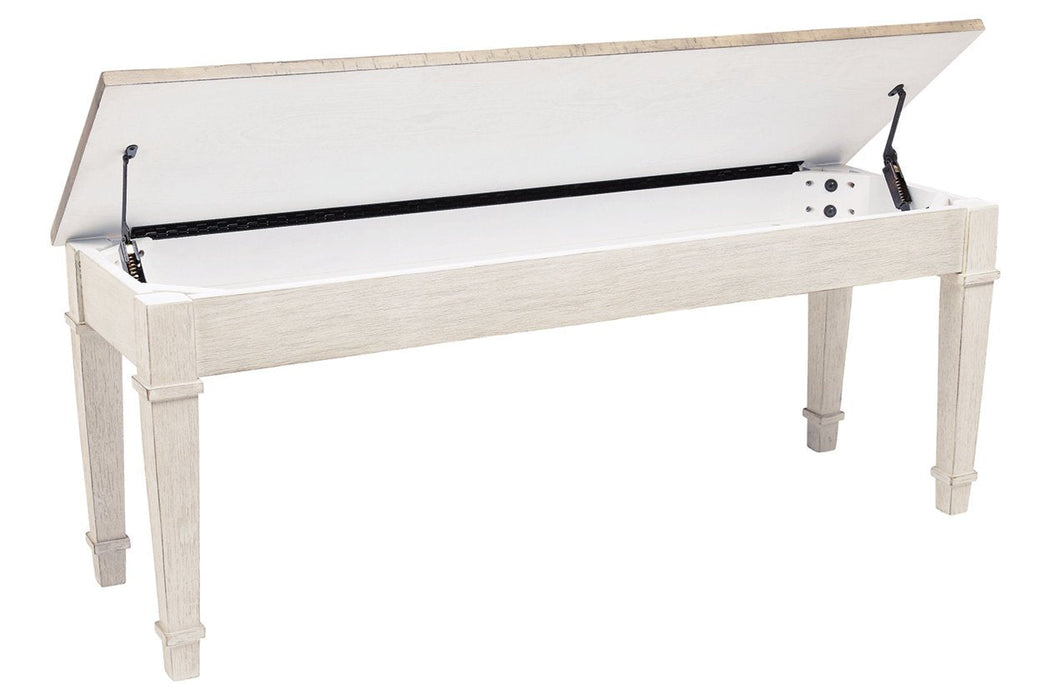 Skempton White/Light Brown Storage Bench - D394-00 - Gate Furniture