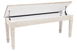 Skempton White/Light Brown Storage Bench - D394-00 - Gate Furniture