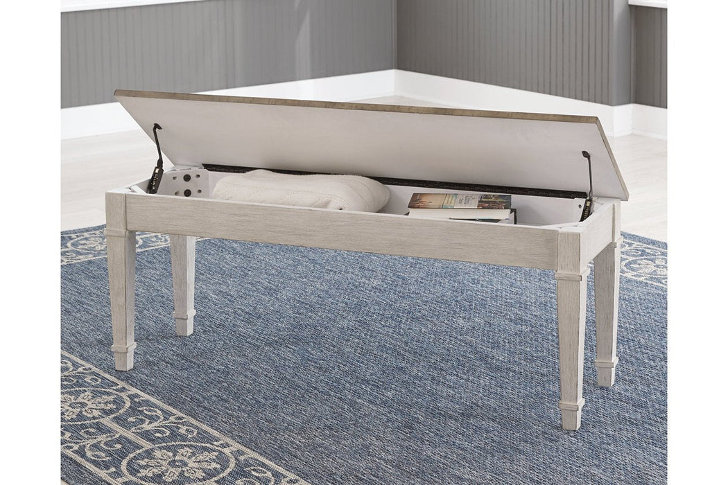 Skempton White/Light Brown Storage Bench - D394-00 - Gate Furniture